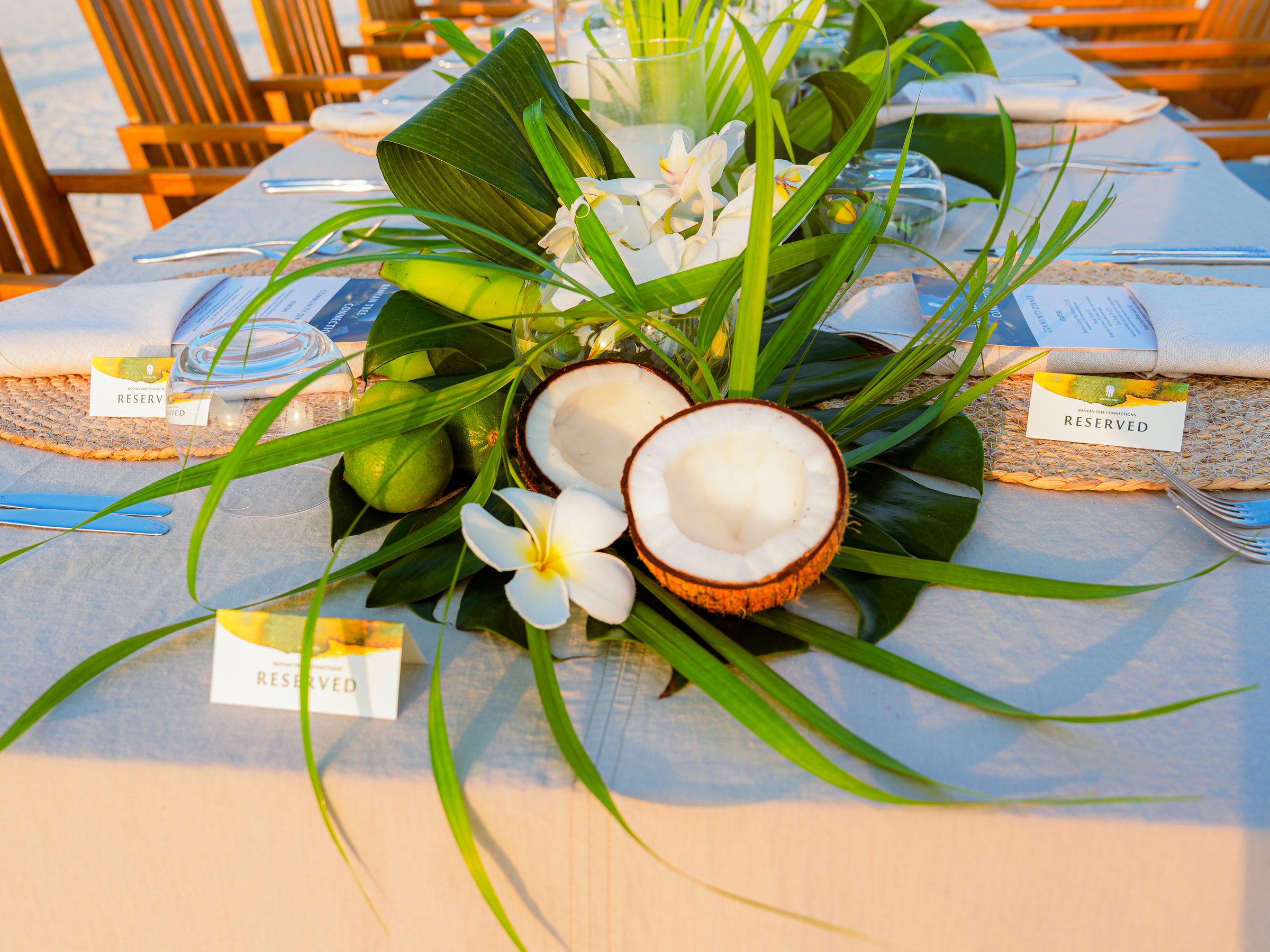 Corporate dinner on the beach at Banyan Tree Vabbinfaru